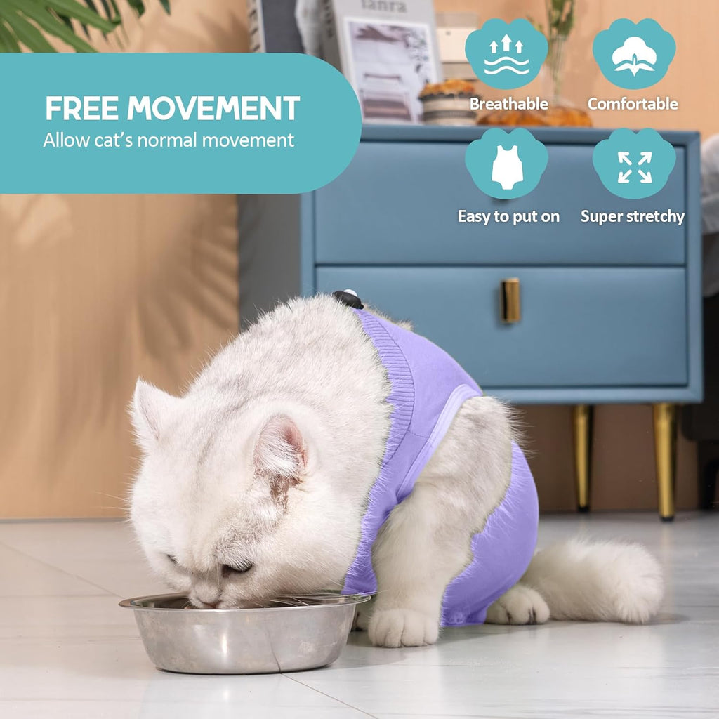 Avont Cat Recovery Suit - Kitten Onesie for Cats After Surgery