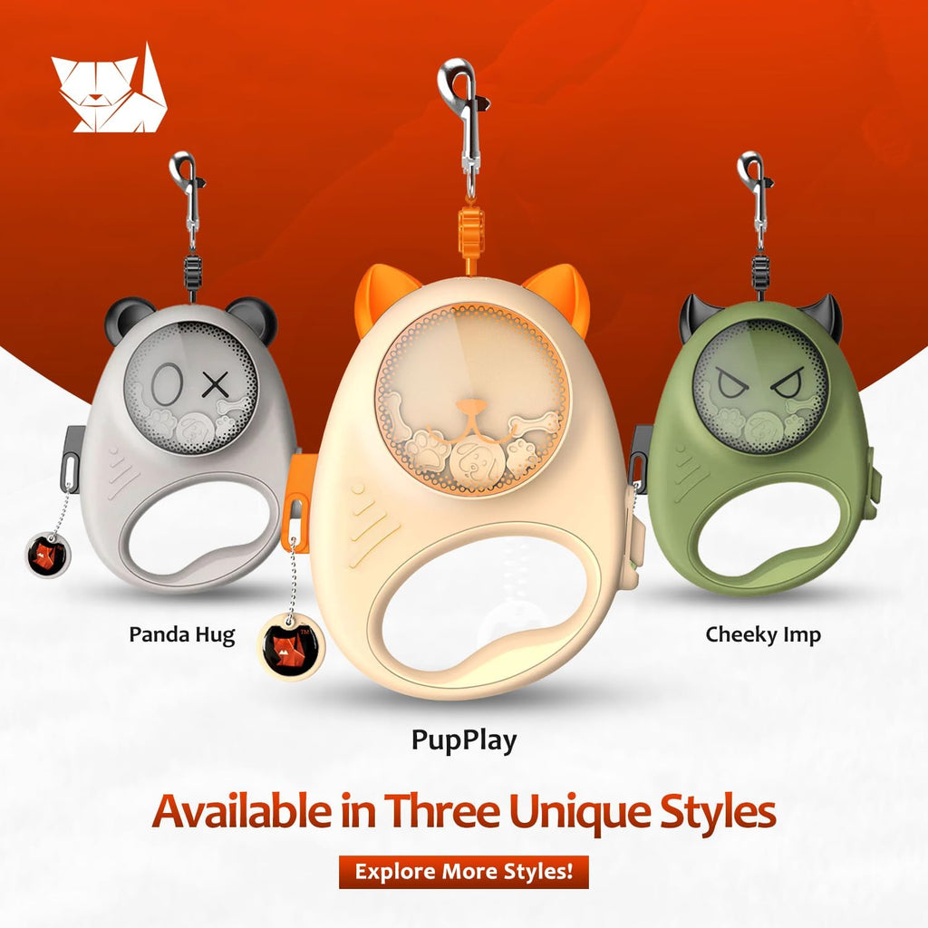 Dog & Cat Retractable Leash, 13ft Strong Nylon Tape with Auto-Locking, Tangle-Free Walking Pet Leash for Small Dogs/Cats Up to 33 lbs, One-Touch Brake, Comfortable Handle, PupPlay Design