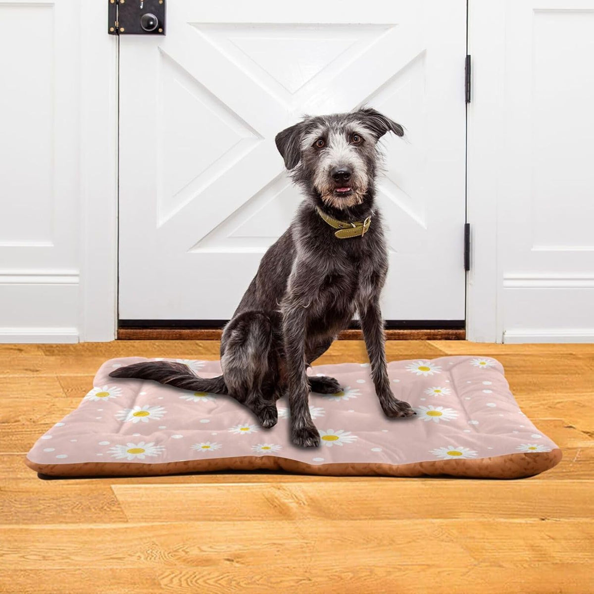 Blueangle Pink Daisy Dog and Cat Bed, Rectangle Comfortable Pet Bed, Ultra Soft Calming for Small Medium Large Dogs, 18" x 24"