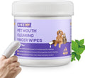 HICC PET Mouth Cleaning Finger Wipes for Dogs & Cats, 50 Count