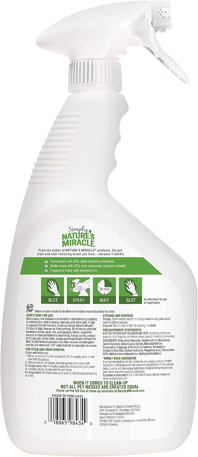 Nature's Miracle Simply Pet Stain and Odor Remover, 32 oz