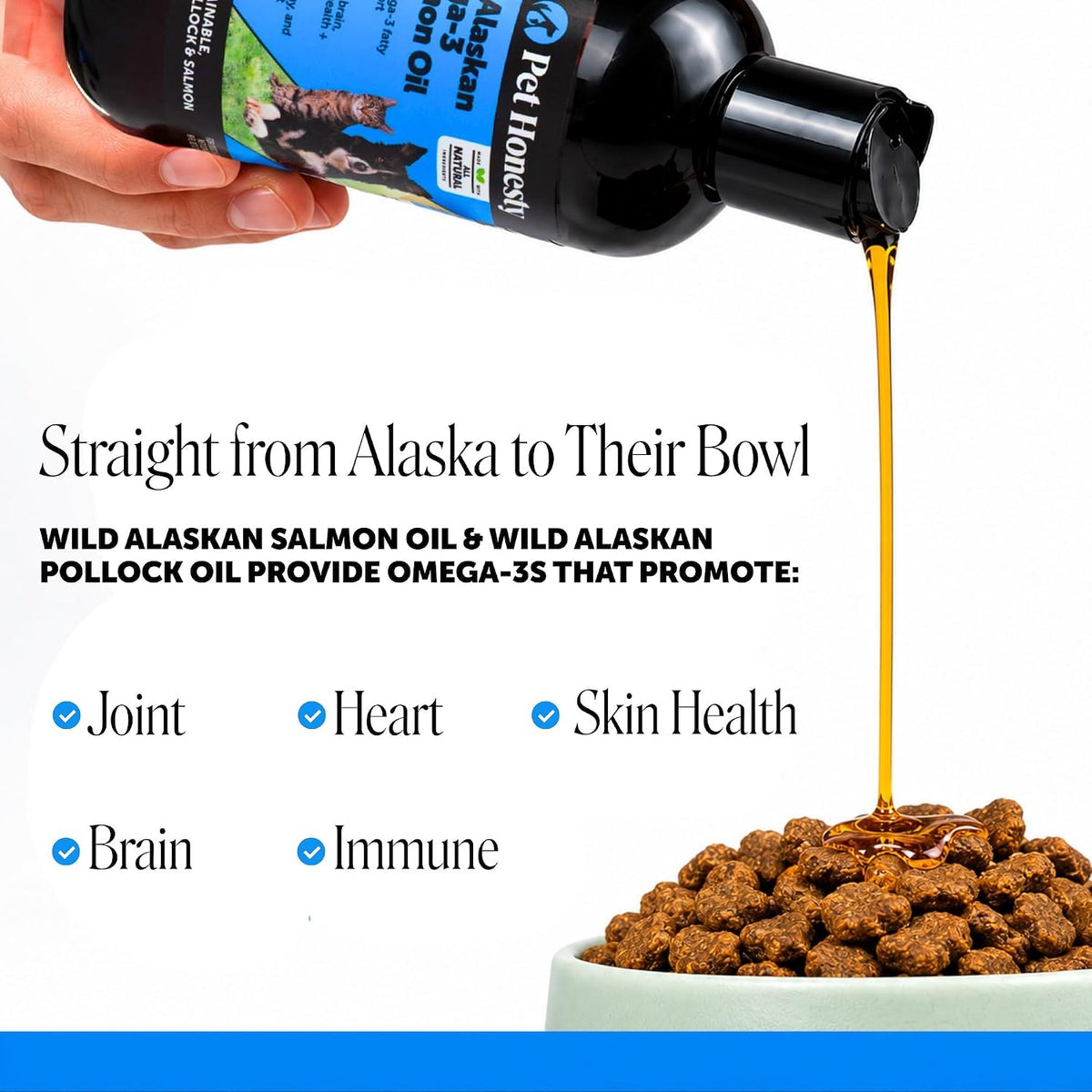 Pet Honesty Vet Recommended Salmon Oil for Dogs and Cats, 8oz