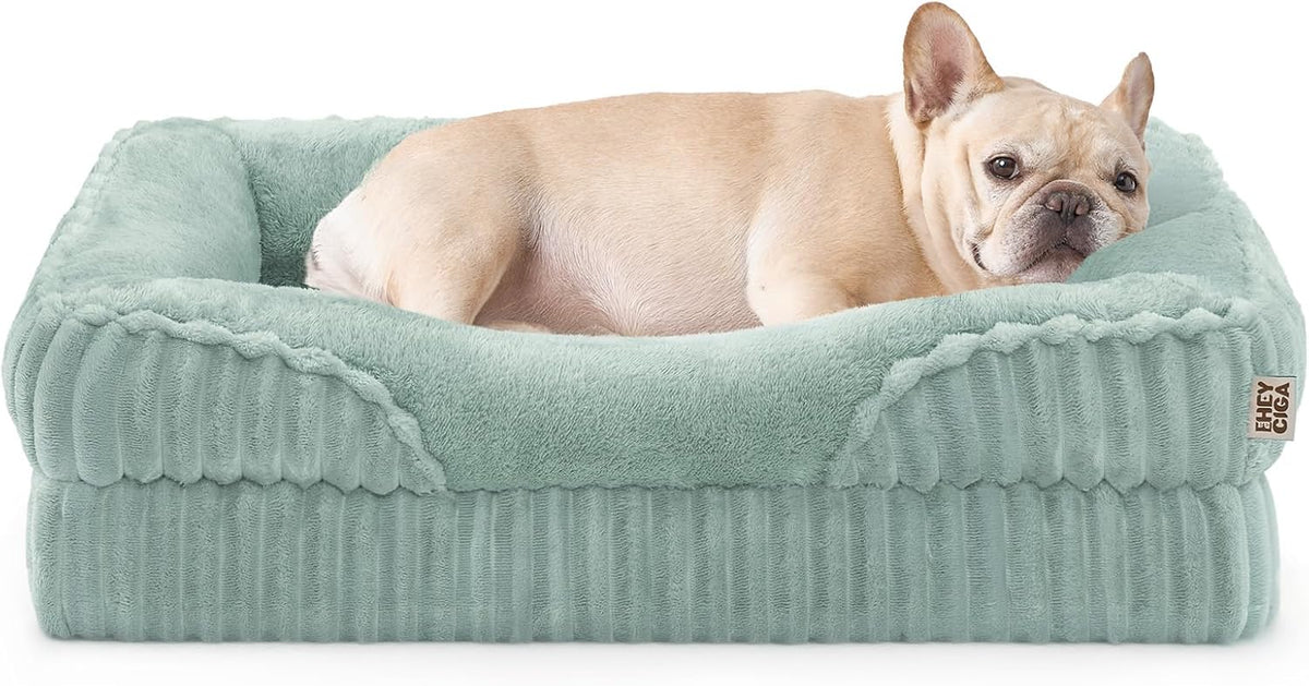 EHEYCIGA Orthopedic Dog Beds for Large Dogs 35x22 Inch, Green