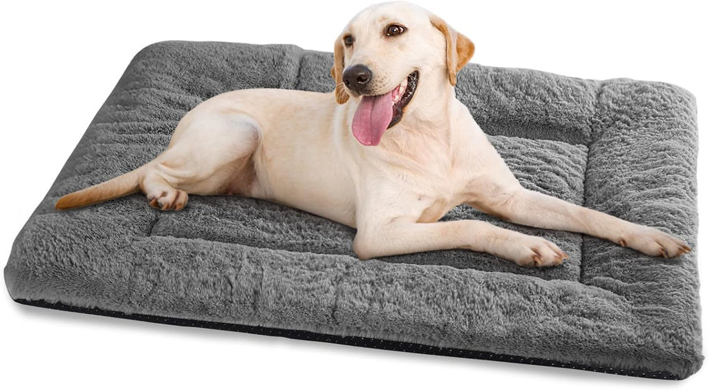 Dog Crate Pad, Washable Cozy Dog Bed Mat for Large Dogs 42"x28", Dark Gray