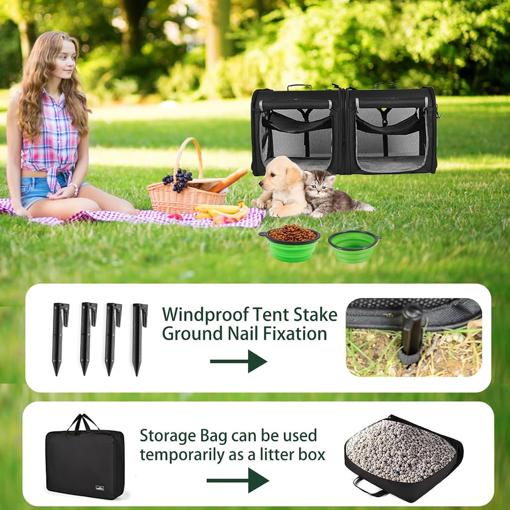 Wakytu 2-in-1 Pet Carrier for Cats & Dog, Travel Carrier for Camping