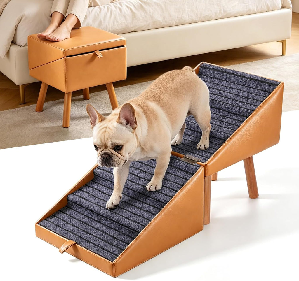 Pet Stairs for High Beds Foldable,Dog Steps for Large Dogs 21.06" H
