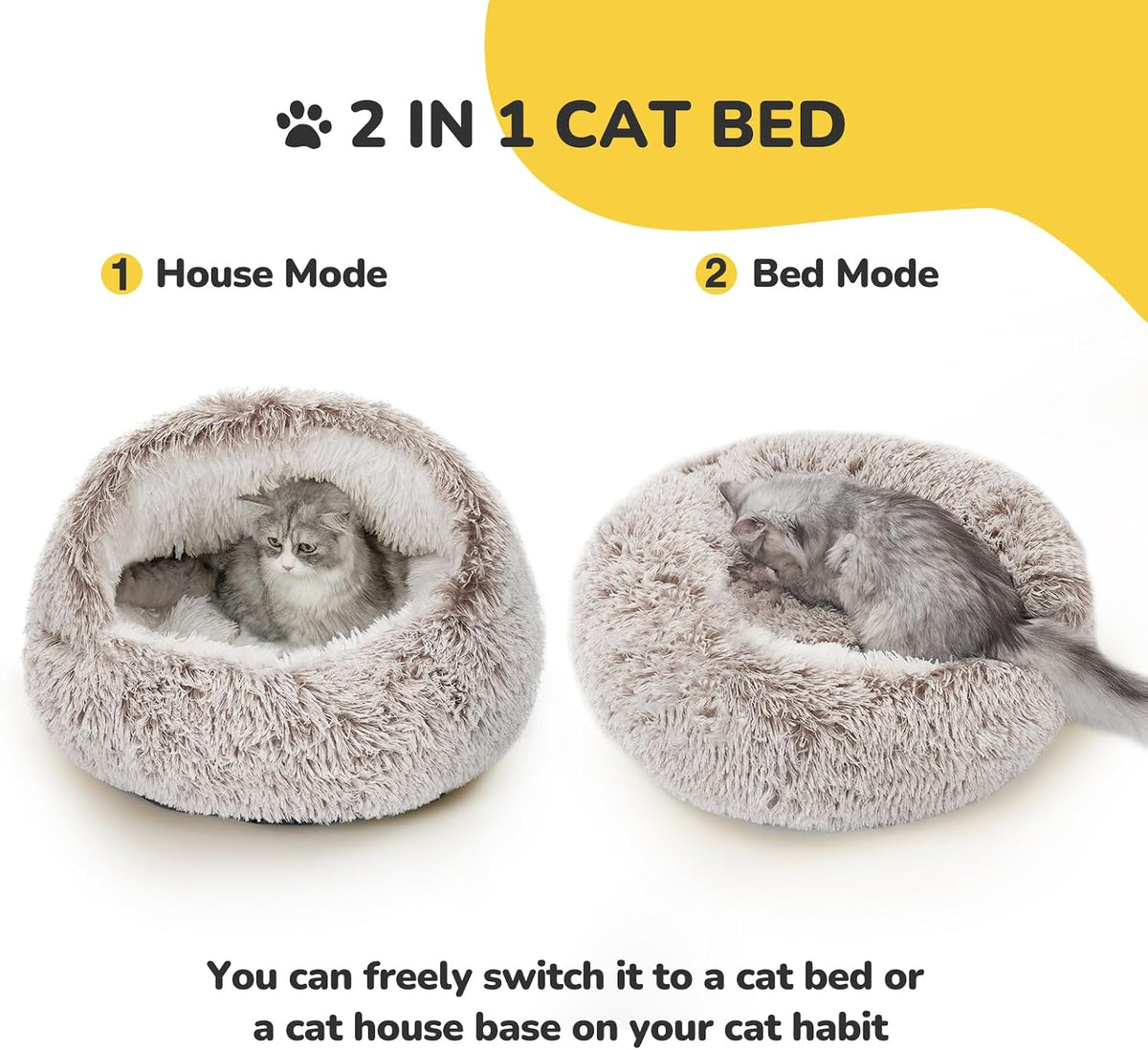 CATISM Cat Bed Hooded Cat Beds for Indoor Cats Covered Cat Beds