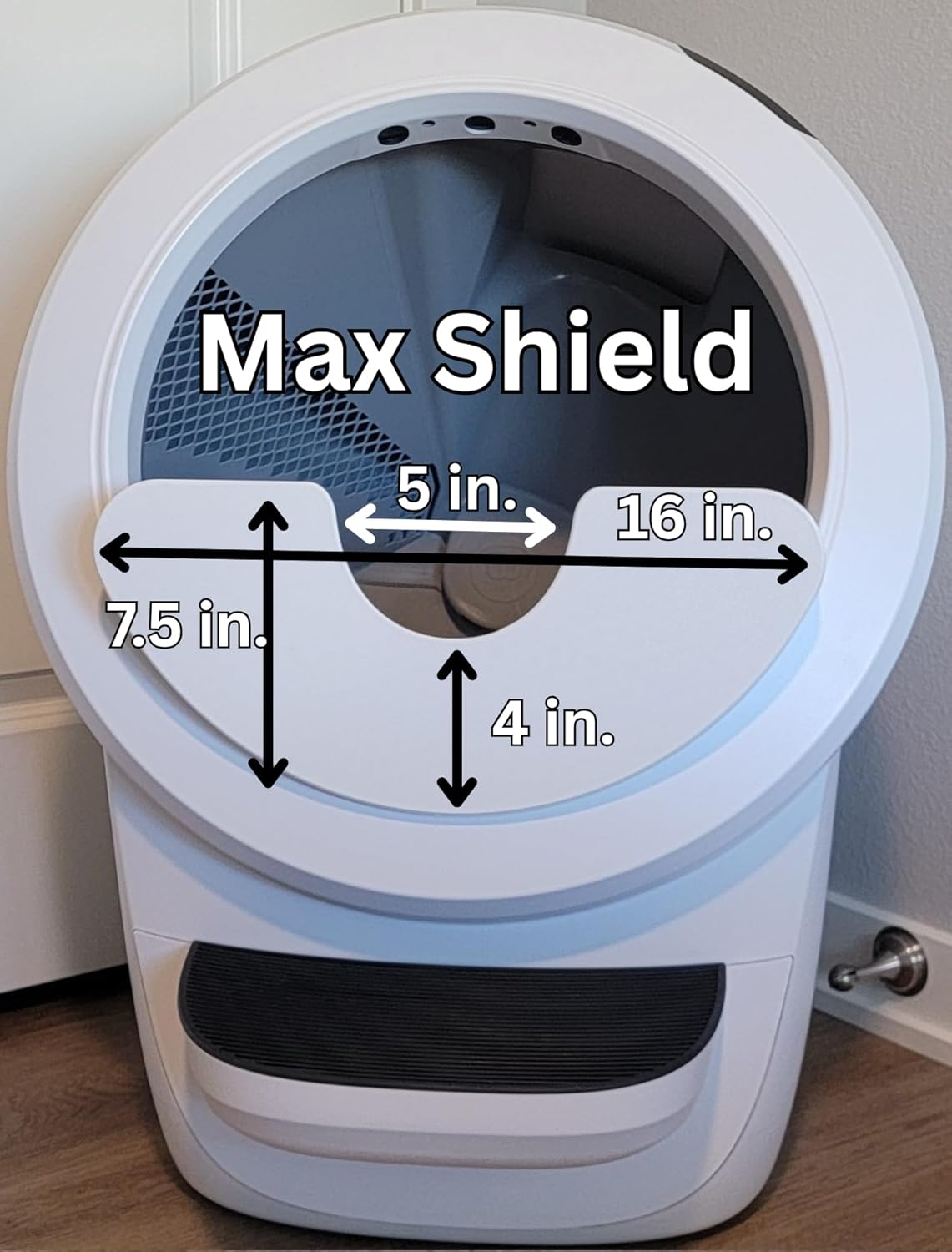 Max Shield w/Steps Attachment Compatible with Litter-Robot 4 : Anti-Flicking, One-Piece Design (Black Max Shield w/Steps Attachment)
