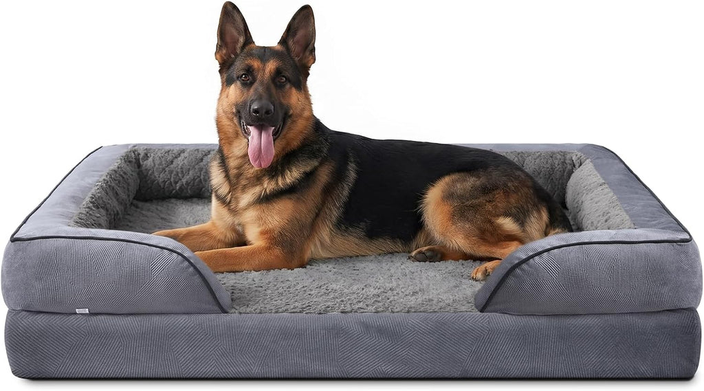 INVENHO Orthopedic Extra Large Dog Bed, XXL Waterproof Dog Sofa, Egg-Crate Foam Couch with Washable Removable Cover, Waterproof Lining and Nonskid Bottom