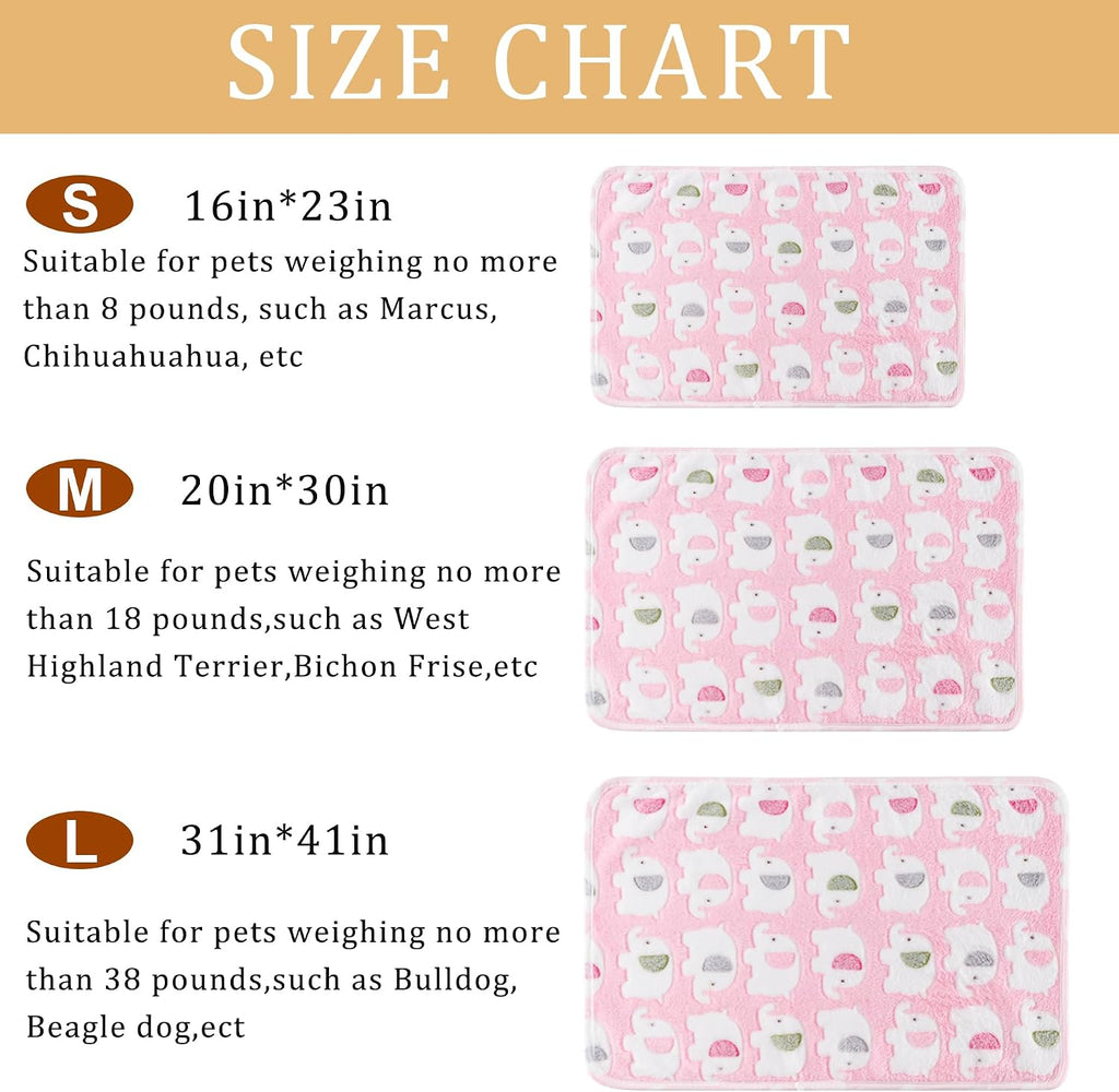 1 Pack 3 Blankets for Dog Puppy Cat (Small 23x16'', Pink, Yellow, Blue)