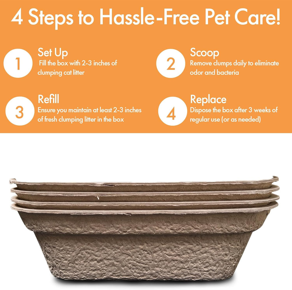 Disposable Litter Boxes (Brown, Large 4-Pack)