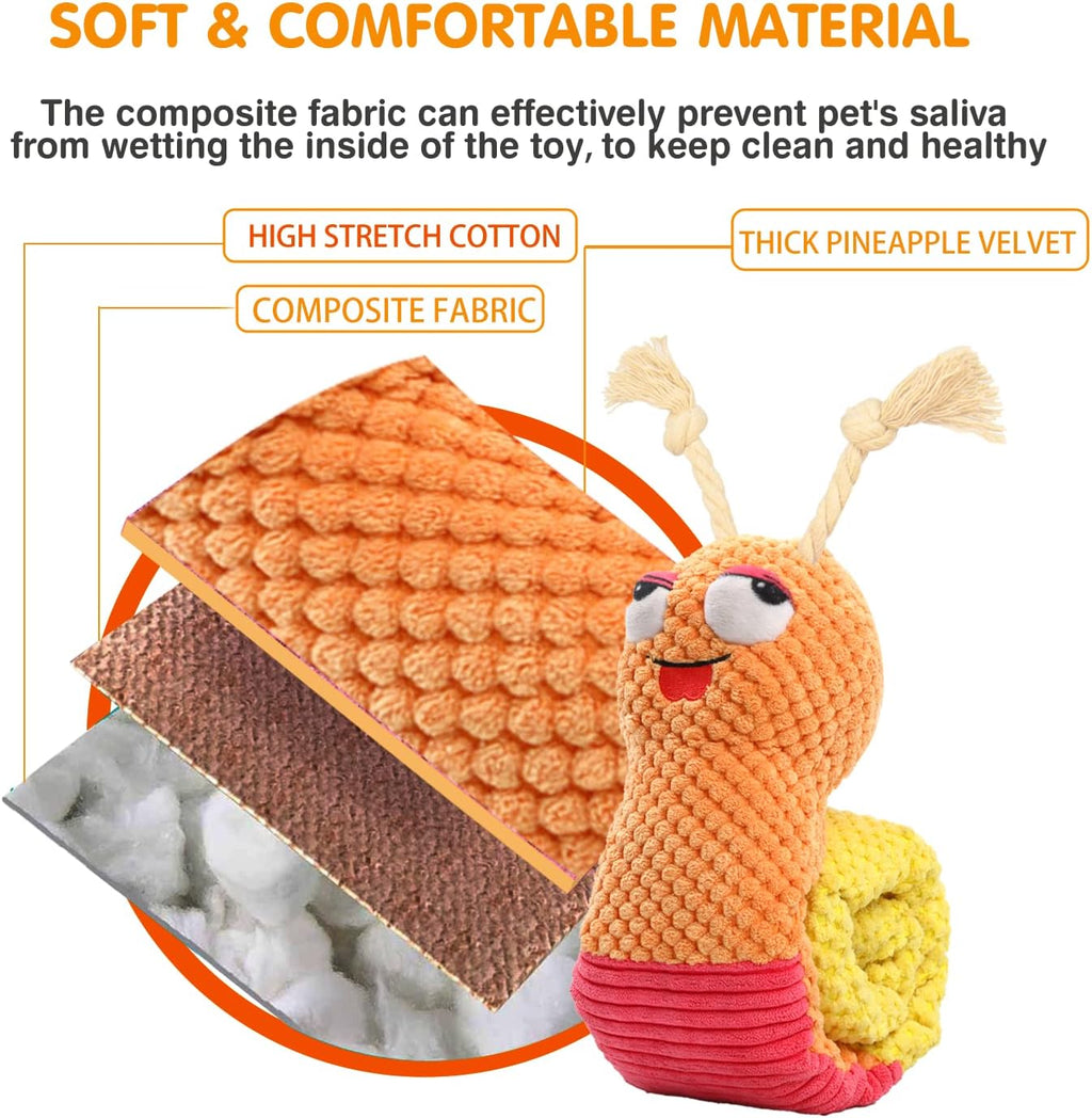 lilfrd Dog Puzzle Enrichment Toy, Squeaky Crinkle Plush Snail Pup Toys | Mental Enrichment, Boredom Relief, Fits Small Medium Large dogs