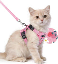 rabbitgoo Cat Harness and Leash Set, Easy-on with Neck Buckle, Berry Bloom