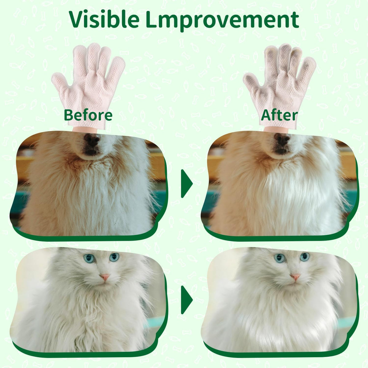 GLADFRESIT Pet Grooming Glove Wipes for Dogs & Cats, 90g, 20 Pcs