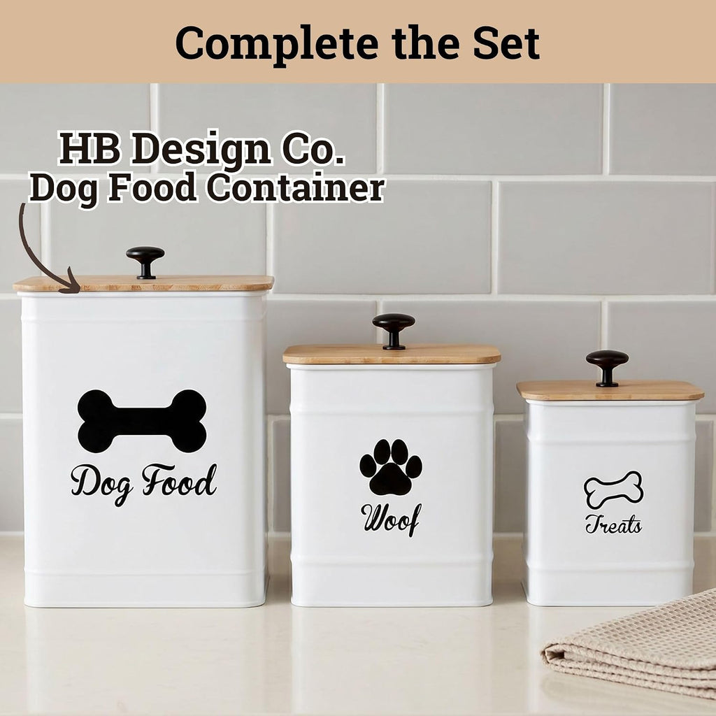 Dog Treat Container Set of 2 with Airtight Bamboo Lids - 8x6 & 7x5 inch | Fits All Popular Treats, Up to 20 Cups Combined Capacity, Airtight Bamboo Lid, Easy Open Lid, Dent-Resistant Durable Metal