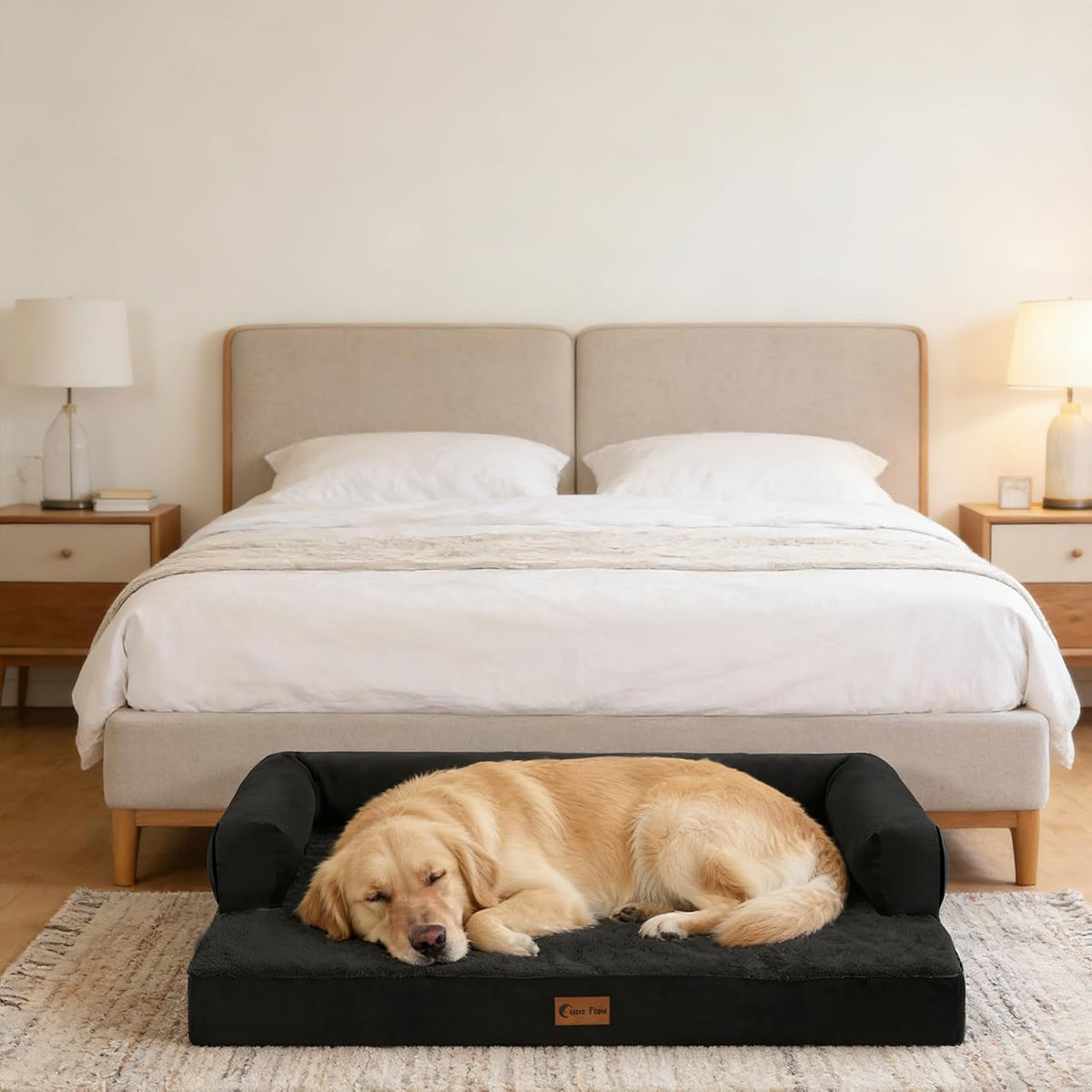 Waterproof Orthopedic Dog Bed for Medium Dogs, 35x22in, Black