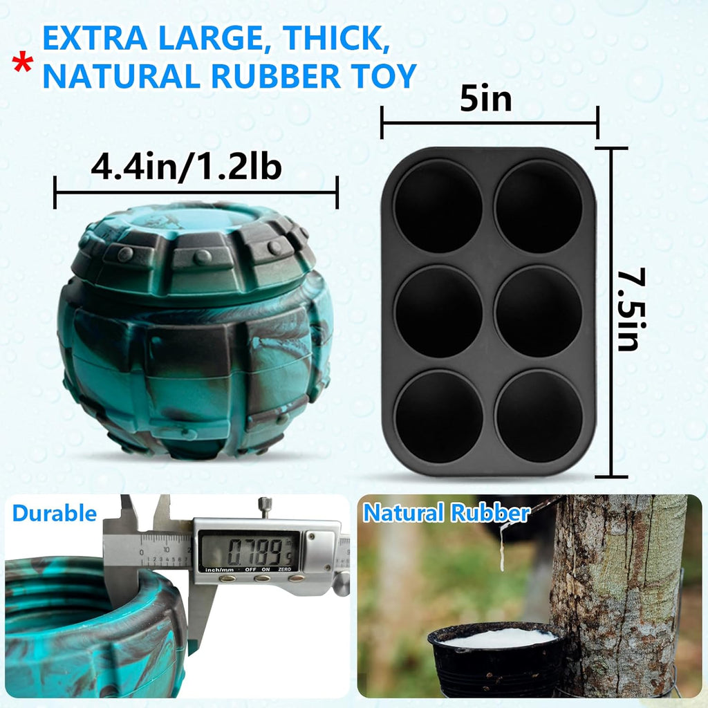 Yipetor Frozen Treat Dispensing Dog Toy - Large Chew Toy, Freezable Fillable Rubber, Reduces Anxiety, Easy to Clean, Interactive Puzzle (Large) (Pack of 2)