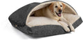 Snoozer Rectangle Cozy Cave Dog Bed, Hooded Dog Bed, Merlin Pewter (XL)