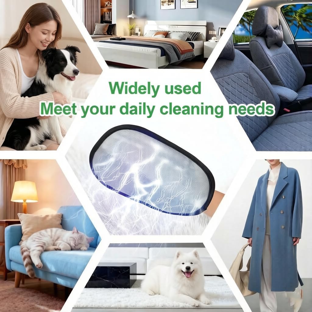 2pcs Five-Finger Electrostatic Pet Hair Removal Gloves for Cats & Dogs
