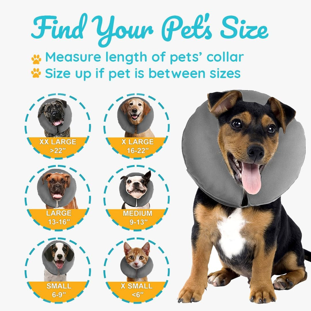 ZenPet Recovery Inflatable Collar for Dogs & Cats – Soft, Comfortable, Safe & Stress-Free Healing Alternative E-Collar After Surgery, Adjustable Donut Design, Secure Fit (X-Small)