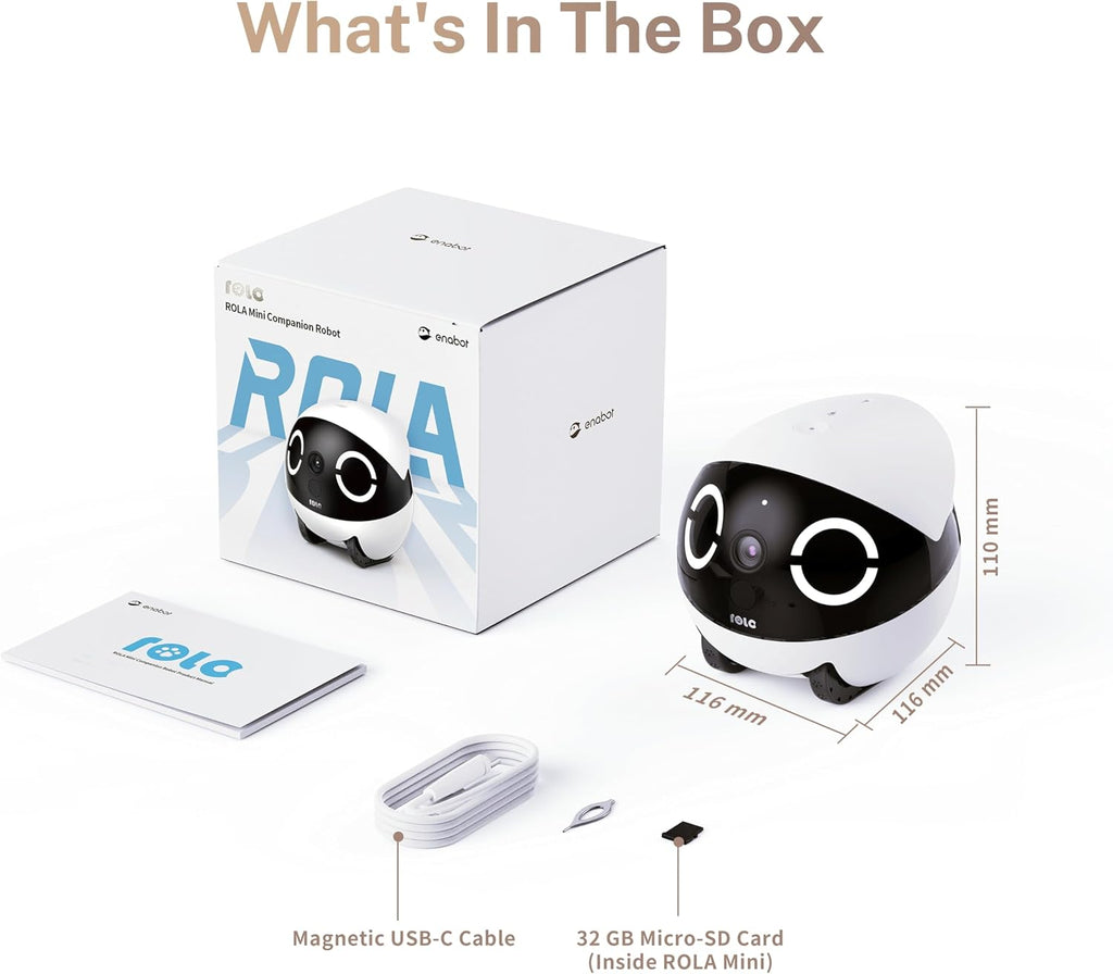 Enabot EBO ROLA Mini Pet Camera Robot: 2K FamilyBot Mobile Home Companion