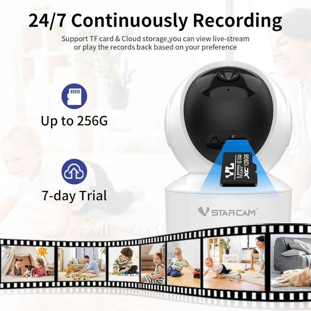 VSTARCAM Indoor Security Camera, 1080P HD WiFi Camera, Baby Camera, Pet Camera, Baby Monitor with Night Vision 2-Way Audio, Dog Camera with Phone APP, Motion Detection & Cloud Storage 02