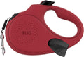 TUG Oval 360° Tangle-Free Retractable Dog Leash with Integrated Waste Bag Dispenser (Medium, Red)