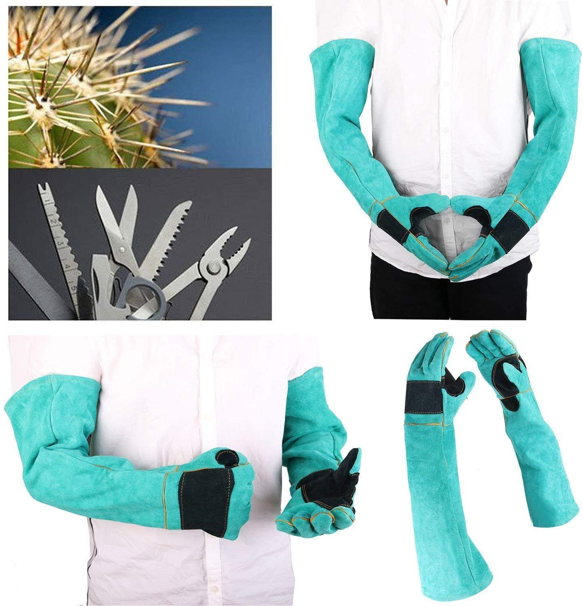 AOWPFVV Animal Handling Gloves Bite Proof for Dogs,Cats, 23.6in Large
