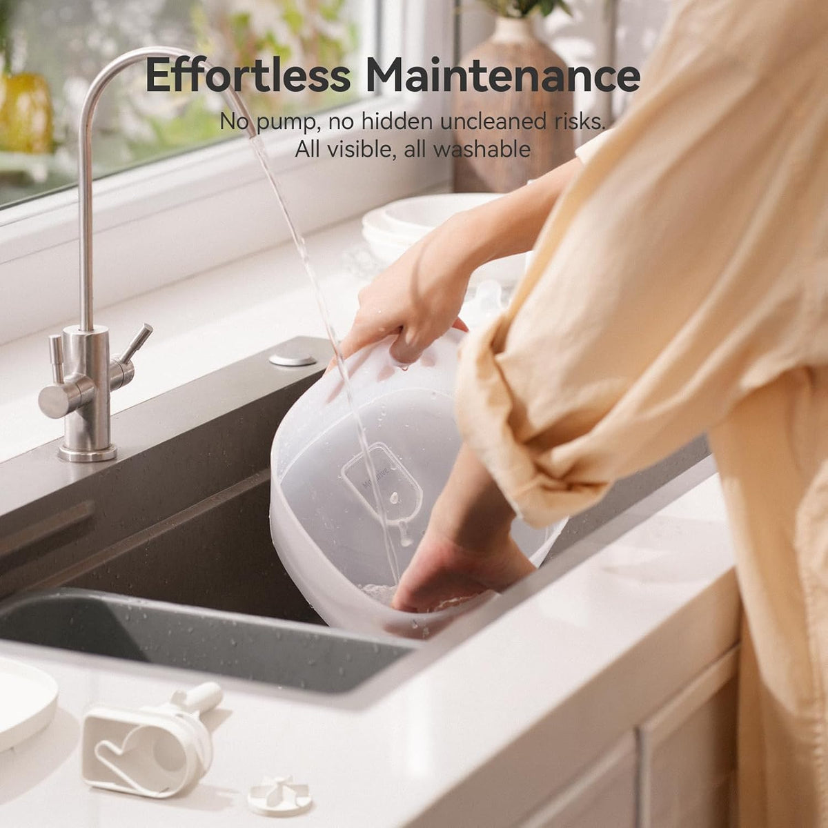 Cheerble Pumpless Pet Fountain Elfin E1 lite with 9 Extra Filters, 2L/67oz Automatic Pet Fountain, Elfin E1 Lite Cat Fountain for Drinking, MagDrive™ Technology, Continuous Flow Mode, BPA-Free