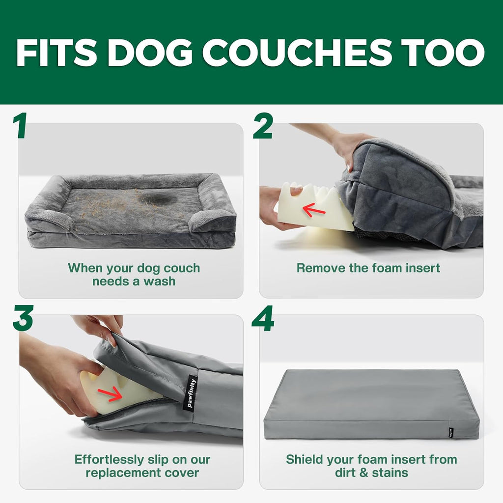 PAWFINITY Small Waterproof Dog Bed Cover Replacement Washable with Zipper