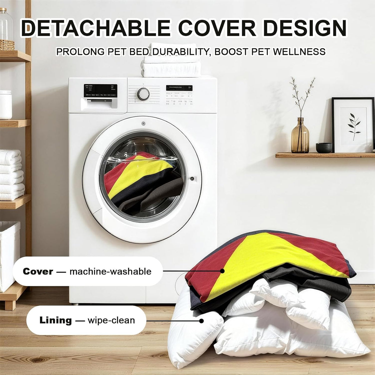 Cotton Canvas Dog Bed (290gsm Thick), 24"x20"x8" Durable Waterproof