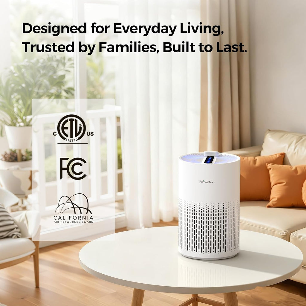Purivortex Air Purifiers for Home, PX500 White with Fragrance Sponge