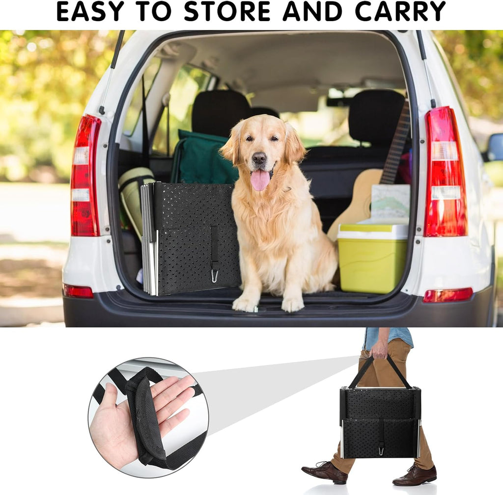 DGSL Folding Dog Stairs for Car, 16.9" Wide 4-Step Non-Slip Pet Steps
