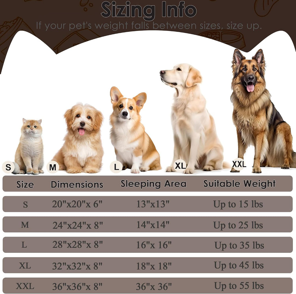 Dog Beds Large Sized Dog and Cats, 32in Pet Beds for Large Pet (Coffee)
