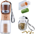 Cibaabo Dog Water Bottle with Food Container & Poop Bag Holder & Filter | Feeding & Hydration & Waste All in One | Travel Puppy Water Bowl | Portable Pet Dispenser | Girl Dog Accessories for Walking