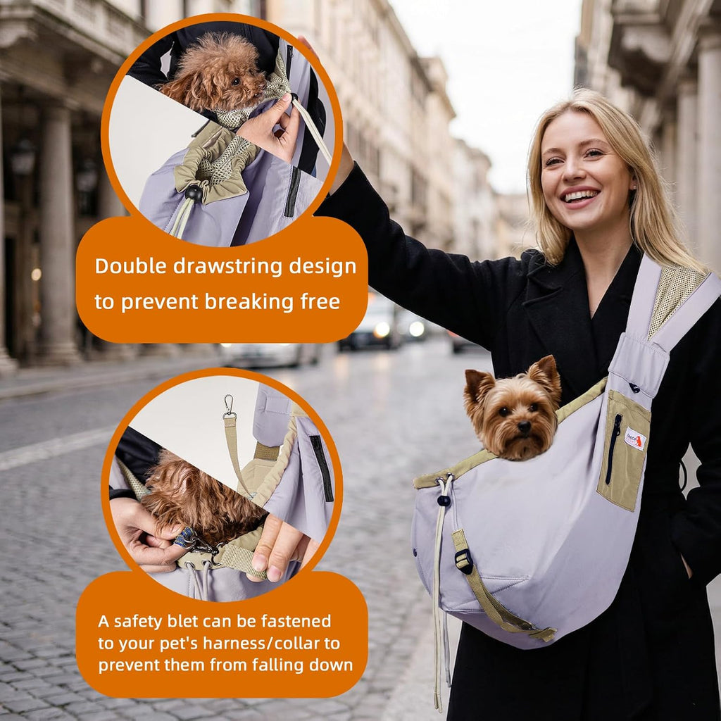 Dog Carrier Sling, Dog Carriers for Small Dogs Up to 20lbs, Purple