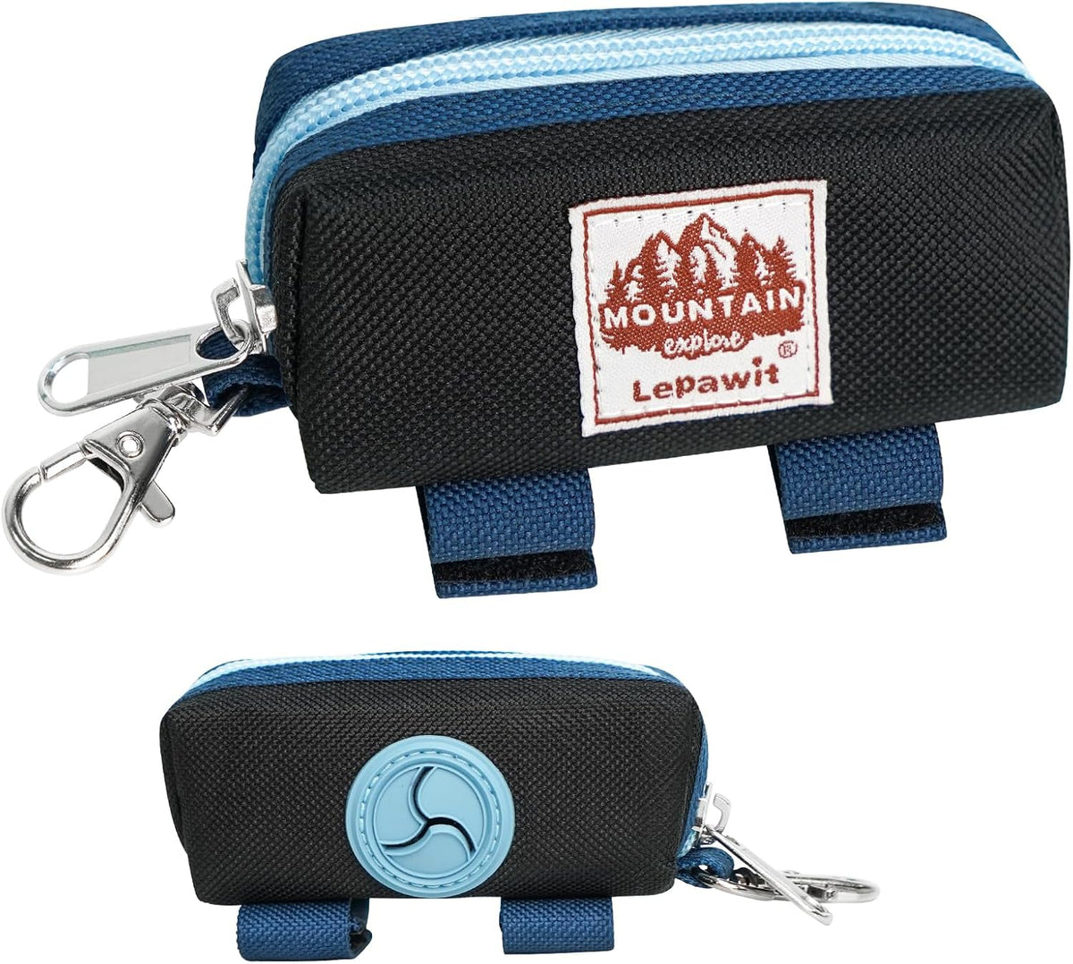 Dog Poop Bag Holder for Leash, Large-Capacity Canvas Pouch, Black | Holds one bag roll, keys, treats, and small essentials with quick access, secure straps, and water-resistant canvas