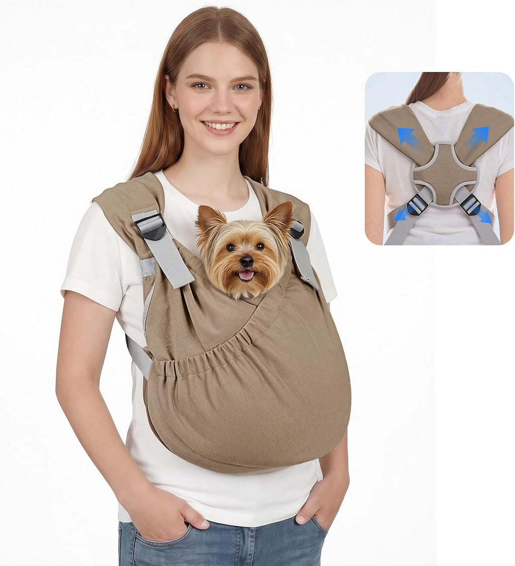 Supet Dog Sling Carrier for Pets, Adjustable Hands Free Front Chest Pouch