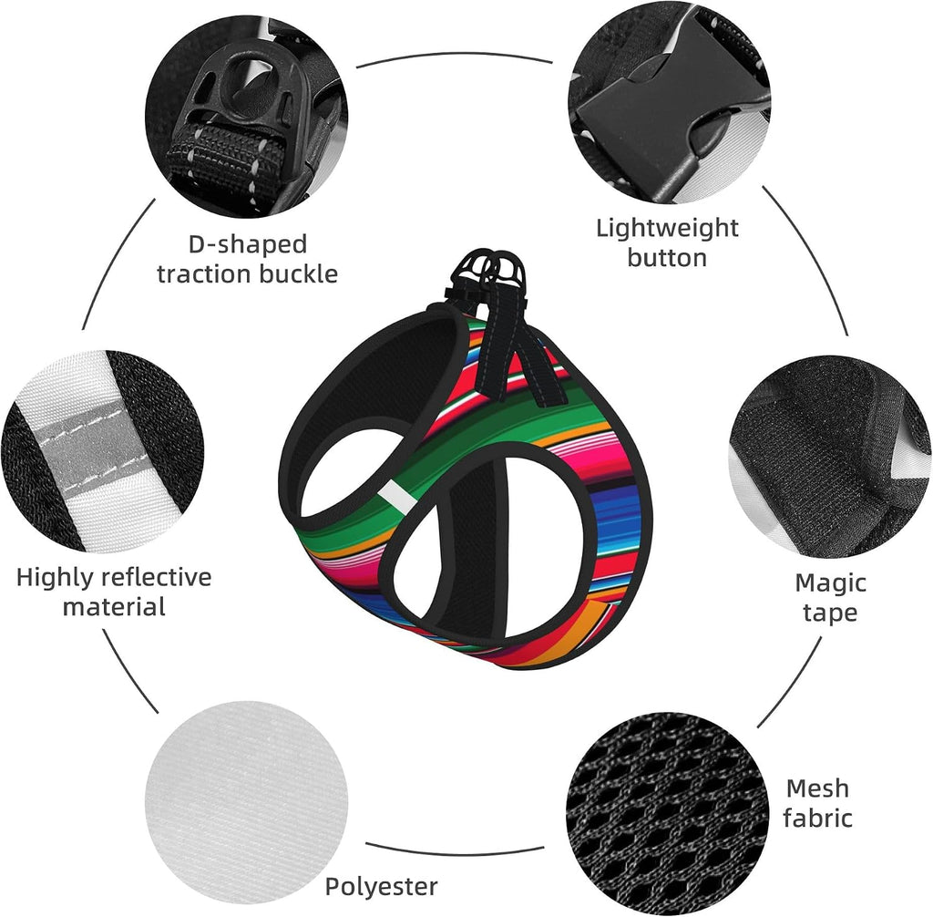 MUKIO Mexican Serape No Pull Dog Harness Vest