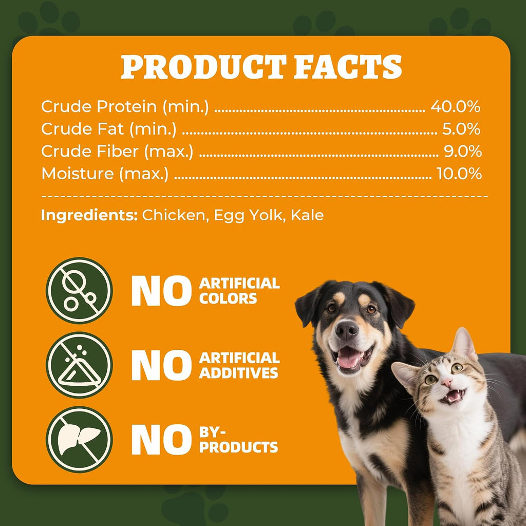 Wellix Freeze Dried Dog and Cat Food Toppers with Kale & Egg Yolk, 7.05oz