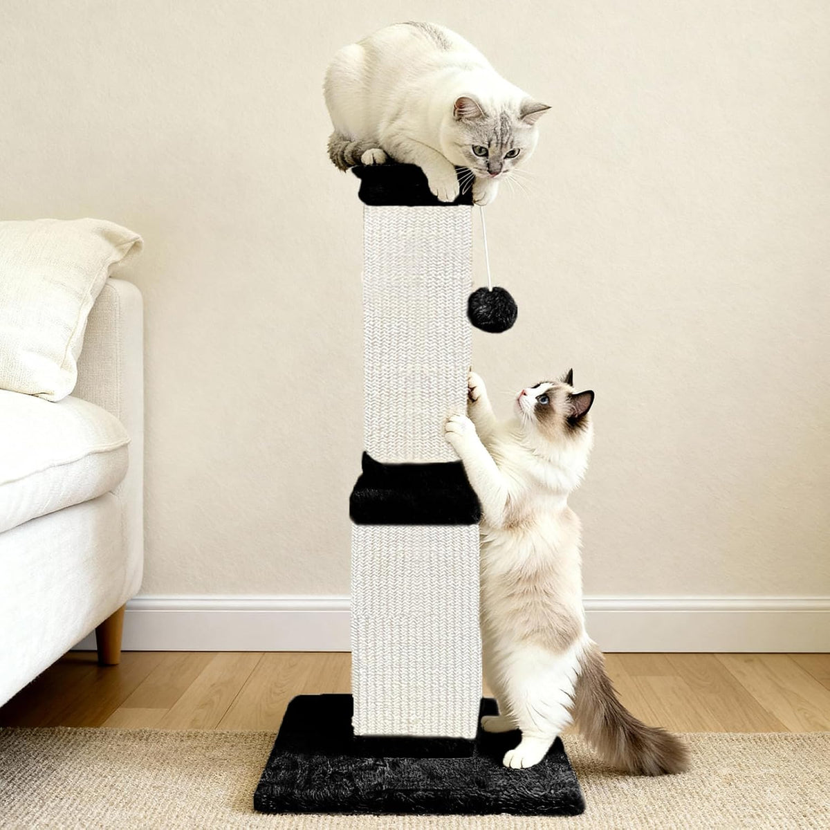 Cat Scratching Post for Indoor Cats, 32Inch Sisal Cat Scratcher