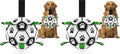 QDAN Large Dog Toys, 8 Inch Soccer Ball for Dogs with Straps, World Cup Interactive Toys for Tug of War, Puppy Birthday Gifts, Water Toy, Durable Dog Balls for Medium Large (Pack of 2)