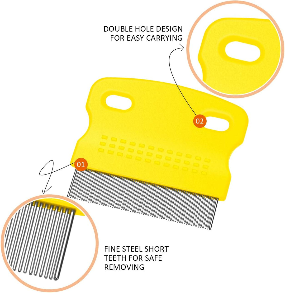 Boao 6 Pack Flea Comb Pet,Pink, Green, Purple, Yellow