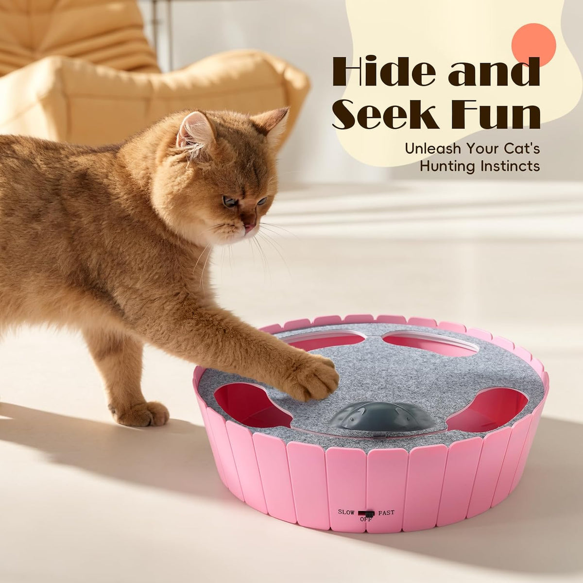Pawaboo Interactive Cat Toy with Running Mouse, Automatic Track Kitten Toy