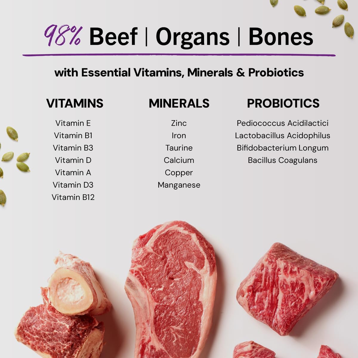 Stella & Chewy's Freeze-Dried Raw Cat Dinner Morsels - Premium Beef Recipe with 98% Grass-Fed Meat & Organs - Natural Grain-Free Cat & Kitten Food - Made in USA - 8 oz