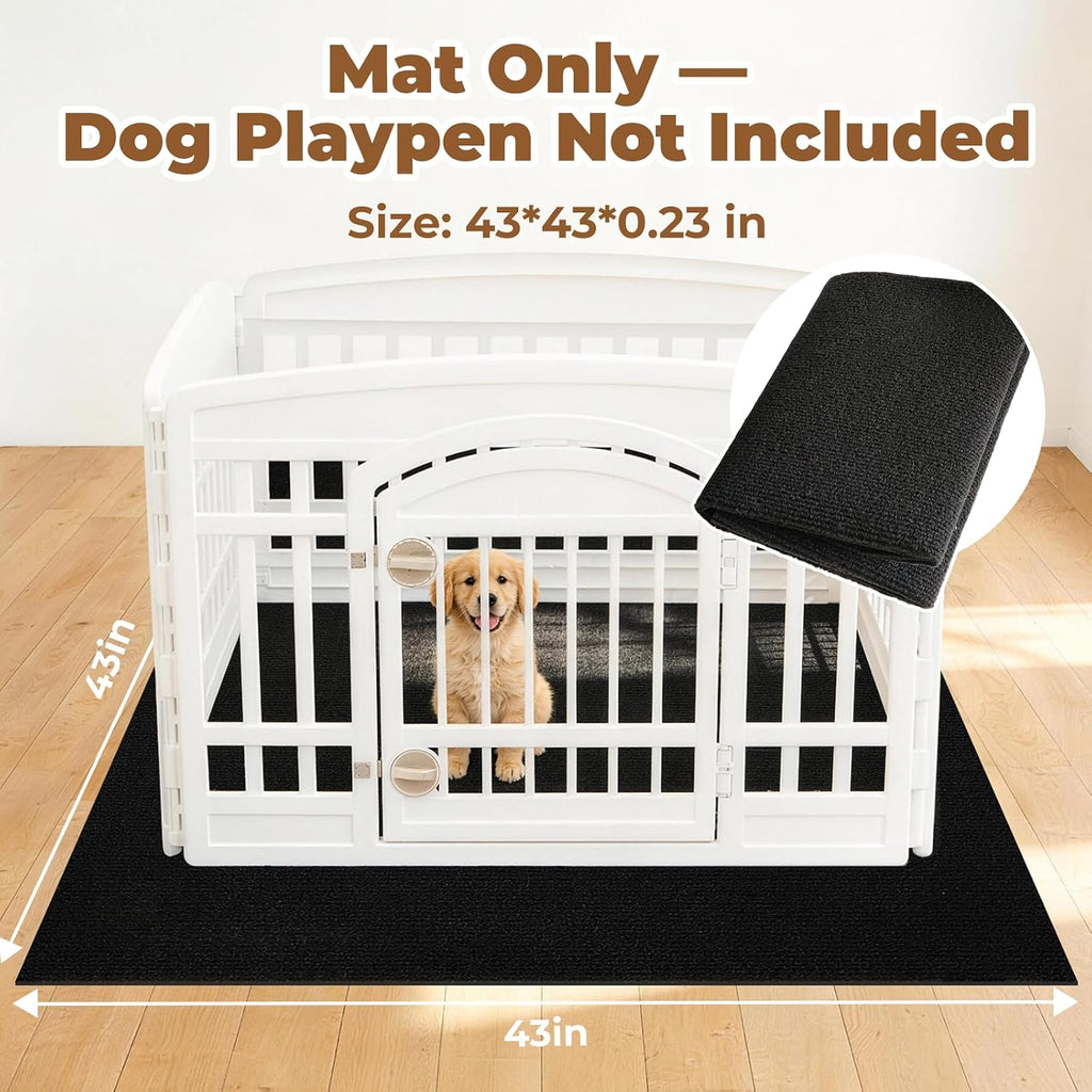 Dog Crate Mat, 43 in X 43 in Dog Playpen Mat Kennel Mat
