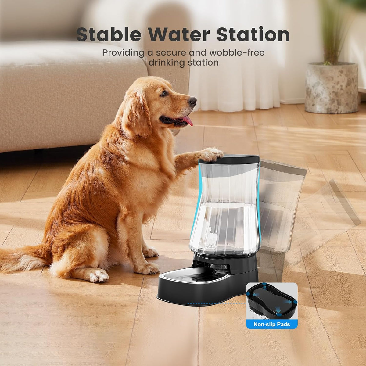 Automatic Dog Water Dispenser, Stainless Steel Bowls Feeder, 100% BPA-Free