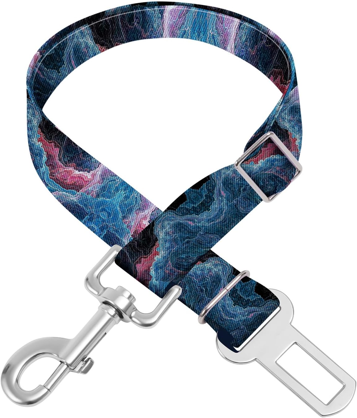 Adjustable pet cat and Dog car seat Belt，The Lanyard is Flexible and Adjustable from 20 to 33 inches (Black Lightning)