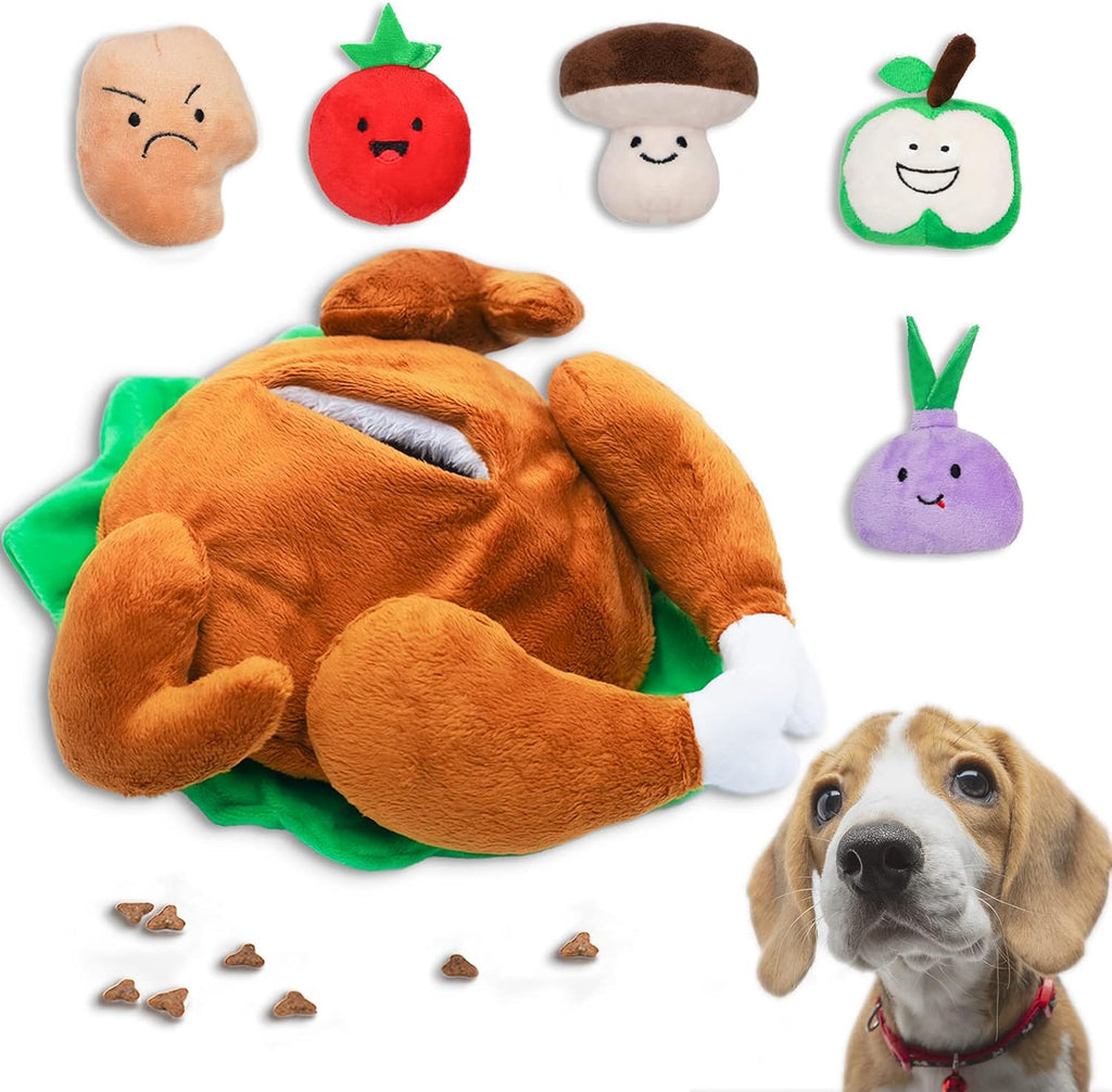 Thanksgiving Dog Toy, Hide and Seek Turkey Puzzle for Small Dogs