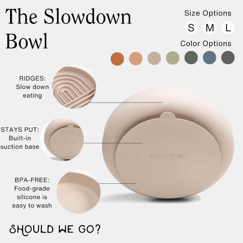 Slow Feeder Dog Bowl - Silicone Dog Bowl, Medium, 7.5" x 1.5" - Sand